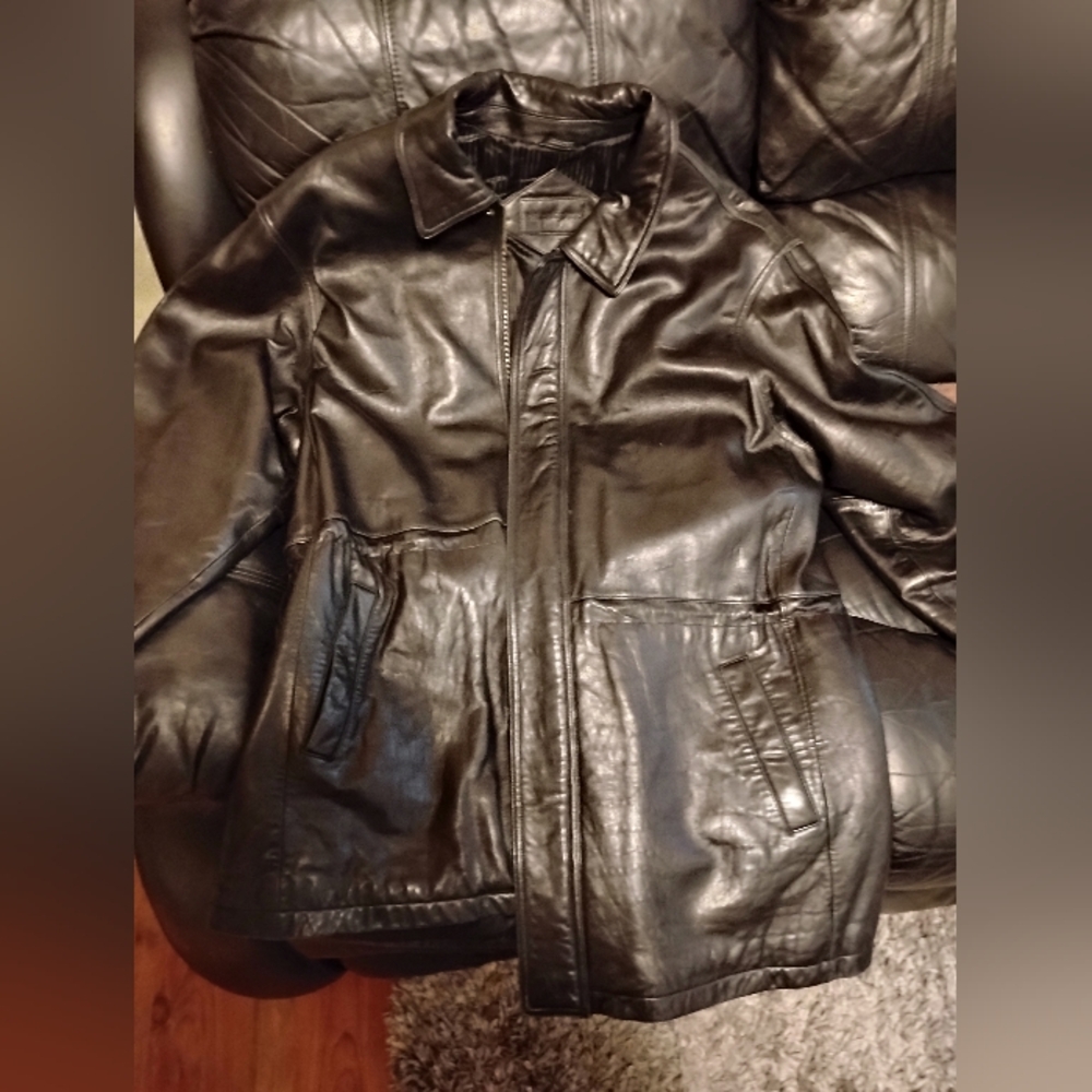 A black leather Baracuta leather jacket